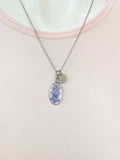 Silver Forget Me Not Charm Necklace, Gold in Option, N5558