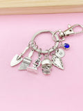 Archaeologists Keychain, Microscope, Brush, Shovel, Arrowhead Personalized Customized Monogram Made to Order Jewelry, N5407