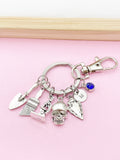 Archaeologists Keychain, Microscope, Brush, Shovel, Arrowhead Personalized Customized Monogram Made to Order Jewelry, N5407