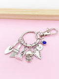 Archaeologists Keychain, Microscope, Brush, Shovel, Arrowhead Personalized Customized Monogram Made to Order Jewelry, N5407