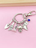 Archaeologists Keychain, Microscope, Brush, Shovel, Arrowhead Personalized Customized Monogram Made to Order Jewelry, N5407