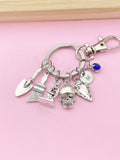 Archaeologists Keychain, Microscope, Brush, Shovel, Arrowhead Personalized Customized Monogram Made to Order Jewelry, N5407