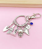 Archaeologists Keychain, Microscope, Brush, Shovel, Arrowhead Personalized Customized Monogram Made to Order Jewelry, N5407
