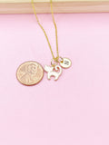 Gold Pink or White Cat Charm Necklace, N3007A