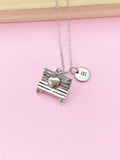 Silver Heart Park Bench Necklace, Heart sit on the Bench, Chair Charm, N2604