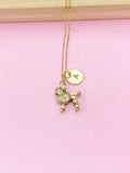 Gold French Poodle Dog Charm Necklace, N496