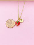 Gold Strawberry Charm Necklace, N5789