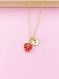 Gold Strawberry Charm Necklace, N5789