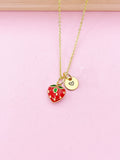Gold Strawberry Charm Necklace, N5789