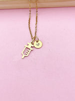 Gold Medical Injection Syringe Charm Necklace Best Christmas Gifts for Doctor Nurse, N2979A