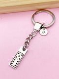 Domino Keychain, Tile, Stainless Steel Dominoes Player Gifts, D077