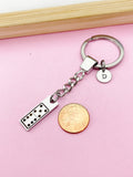 Domino Keychain, Tile, Stainless Steel Dominoes Player Gifts, D077
