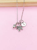 Silver Maple Leaf Acorn Charm Necklace, N727