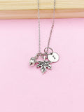 Silver Maple Leaf Acorn Charm Necklace, N727