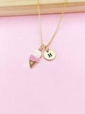 Gold Ice Cream Charm Necklace, N3813