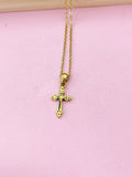 Gold Cross Charm Necklace, N4485