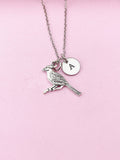 Silver Cardinal Charm Necklace, Bird Charm, Personalized Gift, DN1022