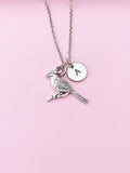 Silver Cardinal Charm Necklace, Bird Charm, Personalized Gift, DN1022