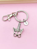 Silver Anatomy Pelvis Bone Charm Keychain, Doctor Nurse Medical School Student Gifts, N283A