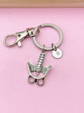 Silver Anatomy Pelvis Bone Charm Keychain, Doctor Nurse Medical School Student Gifts, N283A