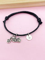 Silver Motorcycle Charm Bracelet, Biker Jewelry Gift, N5755B