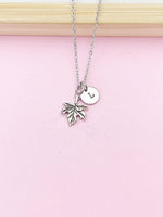 Silver Maple Leaf Charm Necklace, Personalized Gift, N2217
