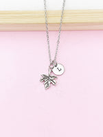 Silver Maple Leaf Charm Necklace, Personalized Gift, N2217