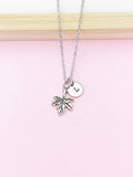 Silver Maple Leaf Charm Necklace, Personalized Gift, N2217