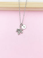Silver Maple Leaf Charm Necklace, Personalized Gift, N2217