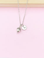 Acorn Charm Necklace in Silver or Gold, N346A