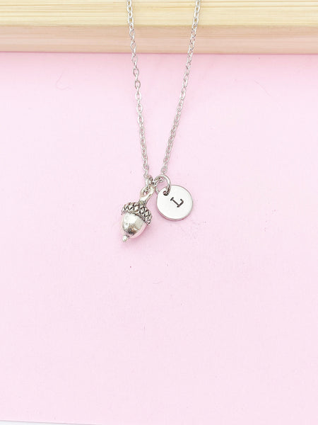 Acorn Charm Necklace in Silver or Gold, N346A