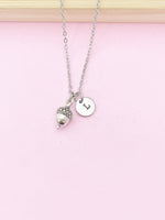 Acorn Charm Necklace in Silver or Gold, N346A