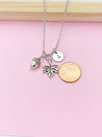 Acorn Charm Necklace in Silver or Gold, N346A