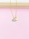 Gold Blue Whale Charm Necklace, N3199A