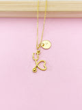 Gold Stethoscope Charm Necklace, N3311