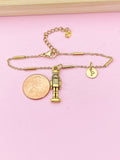 Gold Nutcracker Soldier Christmas Ballet Charm Bracelet, Personalized Customized Monogram, N2737A