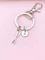 Silver Oars Charm Keychain, Rowing Keychain, Crew Oars Charm Key ring, Rowing Crew Gift, Personalized Gift, N1588