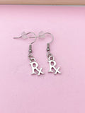 Silver Rx Charm Earrings, N3755