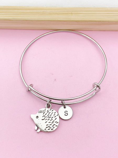 Silver Hedgehog Charm Bracelet, Hedgehog Porcupine Pet, N2243