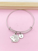 Silver Hedgehog Charm Bracelet, Hedgehog Porcupine Pet, N2243