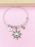 Silver Sunburst Charm Bracelet Gift, Sun Bracelet, N2113