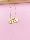 Gold or Silver Softball Charm Necklace, D377