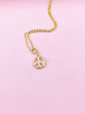Gold Peace Charm Necklace, N2171