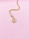 Gold Peace Charm Necklace, N2171