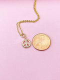 Gold Peace Charm Necklace, N2171