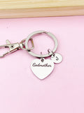 Grandmother Keychain Stainless Steel, Heart, Christmas Gifts for Grandmother, D470