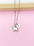 Silver Collie Dog Charm Necklace, Collie Dog Domestic Animal Charm, N4371