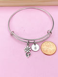 Silver Daisy Flower Charm Bracelet, Daisy Flower Florist Jewelry Gift, N5756