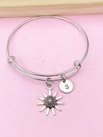 Silver Daisy Flower Charm Bracelet, Daisy Flower Florist Jewelry Gift, N5758