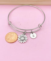 Silver Sunflower Charm Bracelet, N1463